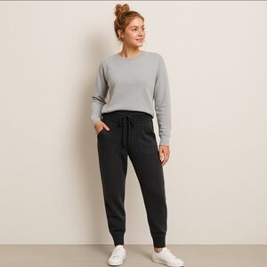 Lululemon Cabin Yogi Sweater Pant Sz 4 Heathered Black Boolux Cashmere Joggers